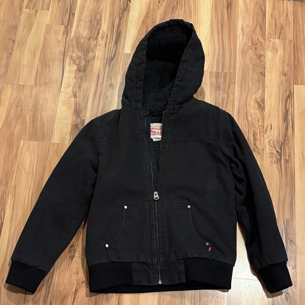 Levi's Boys' Zip-Front Hooded Canvas Jacket